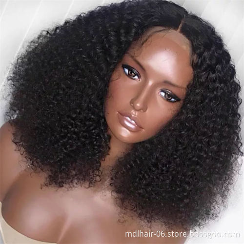Wholesale Afro Kinky Curly Wig 13x4 Lace Front Human Hair Wig For Black Women Virgin Human Hair Lace Front Wigs